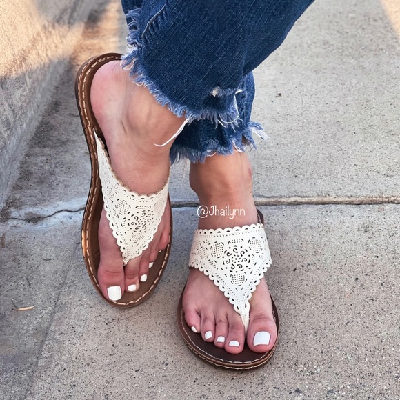 White vegan leather sandal - Picture 6 of 10